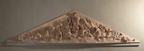 De zeegoden brengen hulde aan de stedenmaagd, model voor het timpaan van de voorgevel by Artus Quellinus (I)