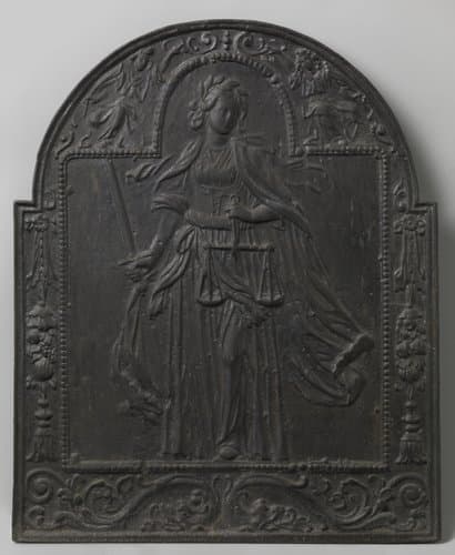 Haardplaat met Justitia by anonymous