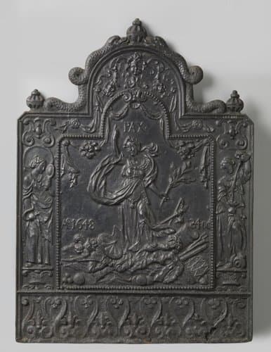 Haardplaat met allegorie op de Vrede van Munster by anonymous