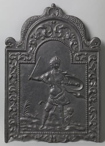 Haardplaat met Hercules met de leeuw by anonymous