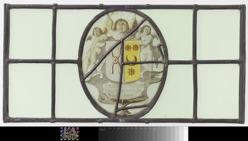 Ruit met wapenschild met onderschrift "Joossen Van Rouen ... 1648" by anonymous