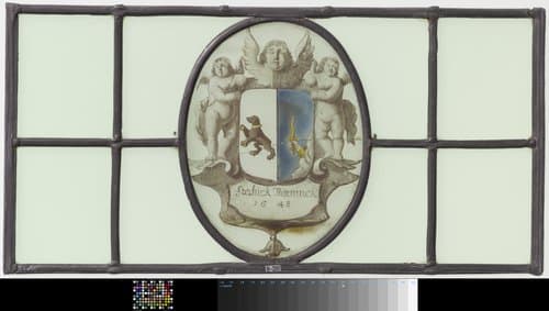 Wapenruit met onderschrift "Fredrick Berninck 1648" by anonymous