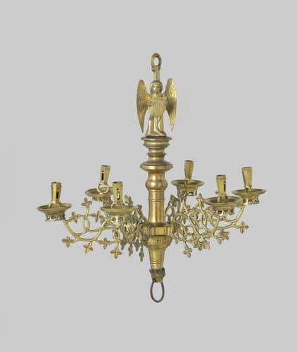Kaarsenkroon met zes armen en engel by anonymous