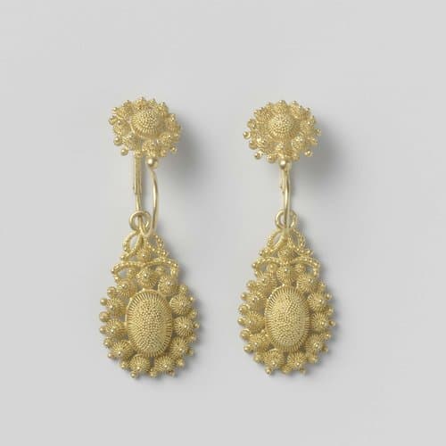 Stel oorhangers, deel van een demi-parure by Guillaume Louis Ploem