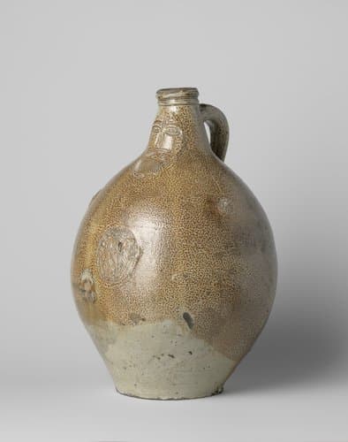 Jug (Bartmann jug) with the coat of arms of Amsterdam and roundels by anonymous
