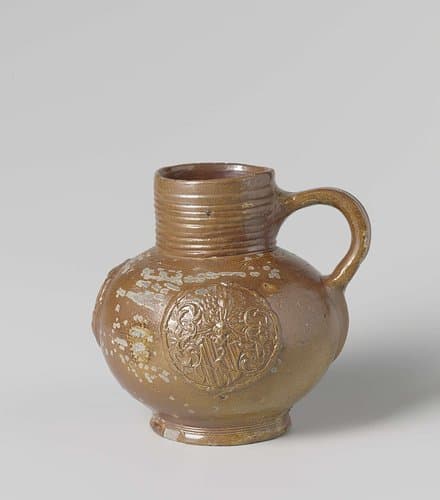 Jug with Fortitudo and a coat of arms by anonymous
