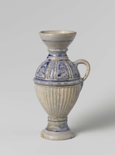 Jug 'trichterhalskrug' with floral scrolls and ribbed body by anonymous