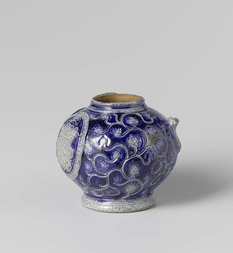 Fragment of a jug with the coat of arms of Spain among floral scrolls by anonymous