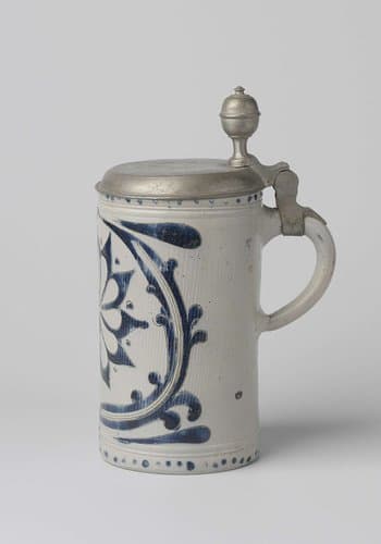 Tankard with a flower among foliate scrolls by anonymous