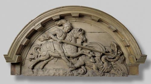 Timpaan met een voorstelling van Sint Joris en de draak by anonymous