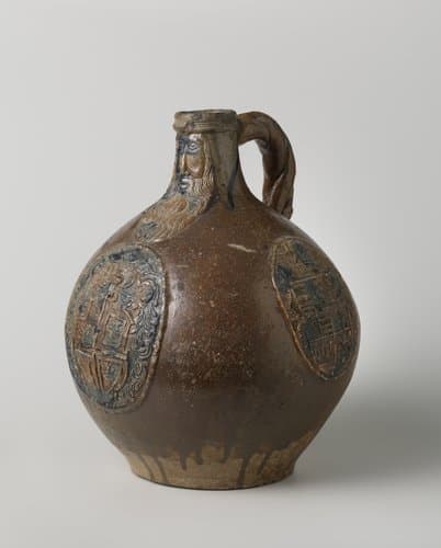 Jug (Bartmann jug) with coats of arms by anonymous