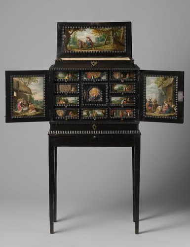 Kunstkast, beschilderd met taferelen uit het leven van Christus en Maria by anonymous