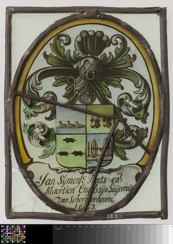 Ruit met het wapen van Jan Symensz. Beets by anonymous