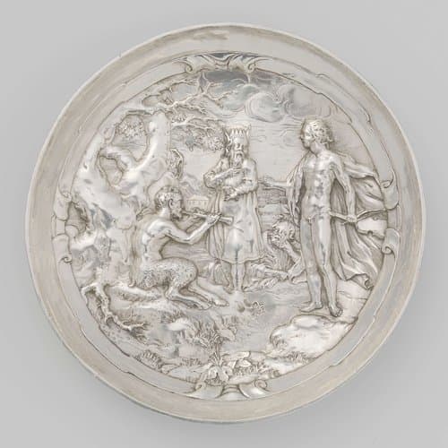 Drinkschaal met de wedstrijd van Apollo en Marsyas by Hans Chrystiaens