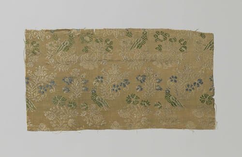 Fragment veelkleurig zijdesatijn by anonymous