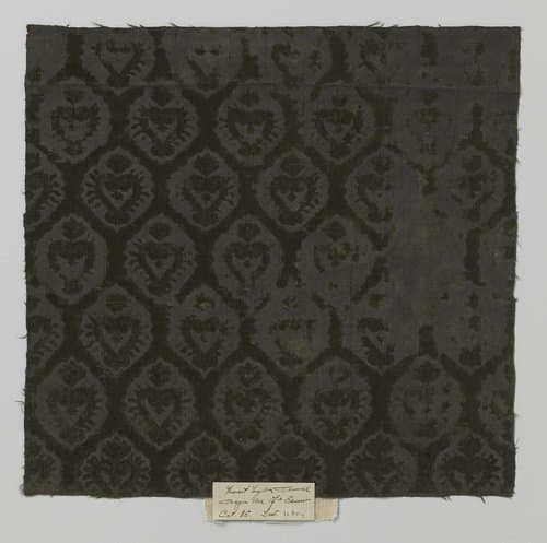 Fragment zijden ciselé fluweel. by anonymous