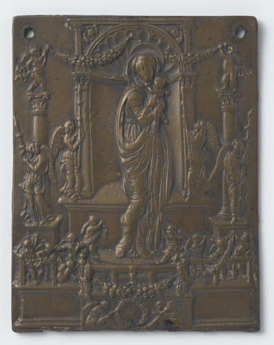 Maria met kind, omgeven door engelen by Unknown Artist