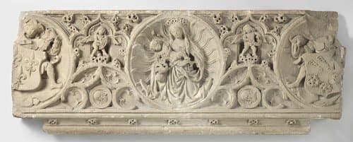 Virgin and Child Flanked by Two Shield-Bearers, Fragment of a Frieze from a Chimney-Piece by anonymous