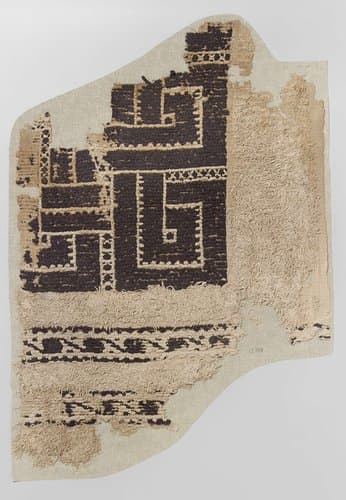 Weefselfragment met lussenweefsel en noppen by anonymous