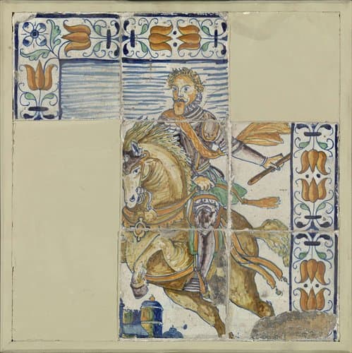 Tegeltableau met prins Maurits by anonymous