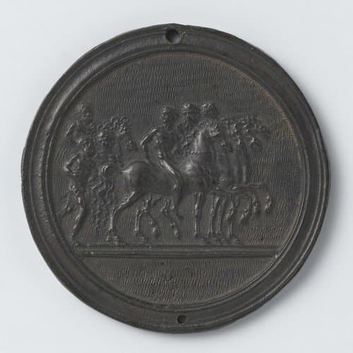 Coriolanus vertrekt uit Rome by Meester van Coriolanus