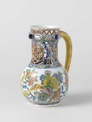 Fopkan, beschilderd met bloemen en vogels by anonymous
