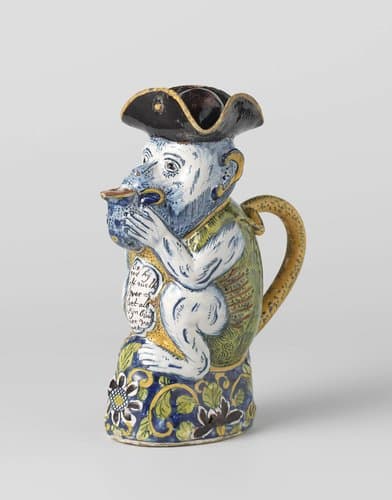 Milk jug in the form of a monkey by anonymous