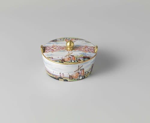 Ronde botervloot van faïence by anonymous