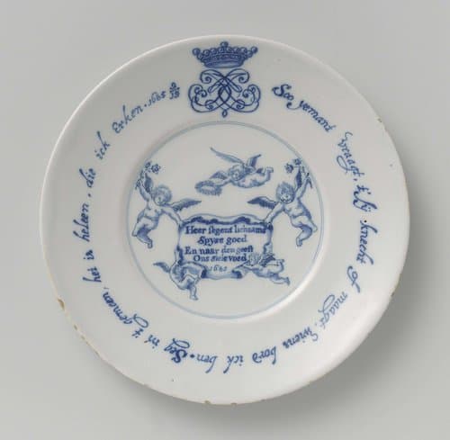 Bord van faience by anonymous
