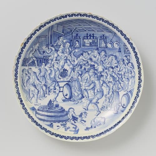 Schotel met herbergscène by anonymous