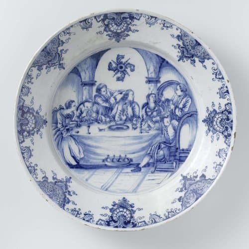 Schotel van faïence met de verloren zoon by anonymous