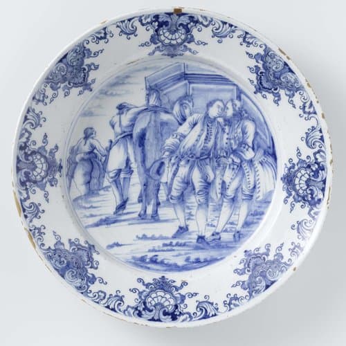 Schotel van faïence met de verloren zoon by anonymous