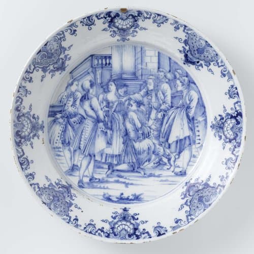 Schotel van faïence met de verloren zoon by anonymous