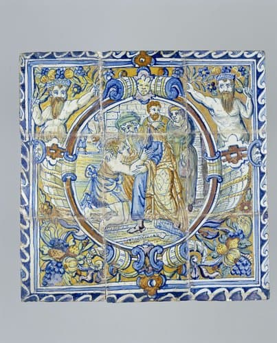Tegeltableau met de terugkeer van de verloren zoon by Hans Bernaert Vierleger