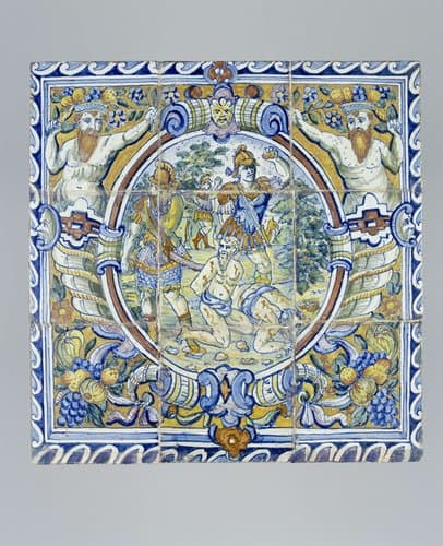Tegeltableau van negen tegels by Hans Bernaert Vierleger