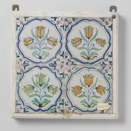 Veld met drietulptegels by anonymous