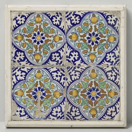 Veld van vier pompadourtegels by anonymous