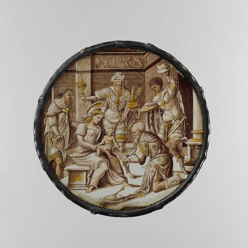 Ruit met de Aanbidding der Koningen by anonymous