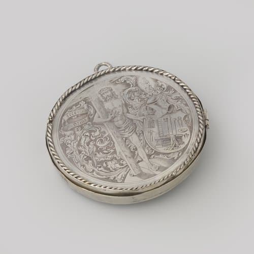 Pyxis of hostiedoos van zilver by anonymous