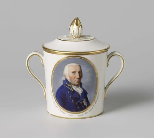 Dekselkop met het portret van Karel Willem Ferdinand van Brunswijk-Wolfenbüttel