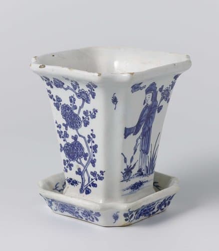 Onderschotel voor bloempot van faience