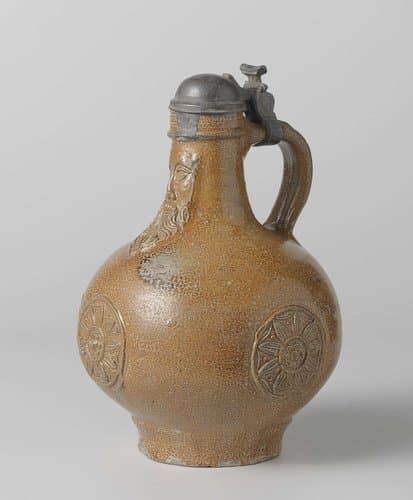 Bartmann (bearded-man) jug with three rosettes by anonymous