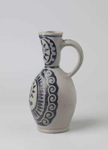 Jug with concentric circles and stylized flowers by anonymous