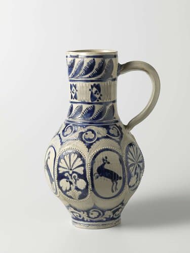 Jug with deer and floral scrolls by anonymous