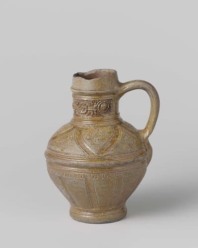 Jug with flowers, scrolls and medallions by anonymous
