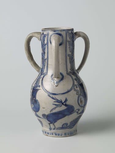 Three-handled jug with deer and vases by anonymous