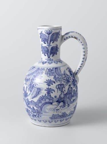 Kan van faience met één oor by anonymous