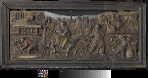 Flight into Egypt and Joseph as Carpenter, Builder, Cartwright and Cooper by anonymous