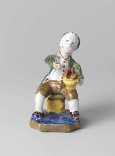 Man met vuurpot van faience by anonymous