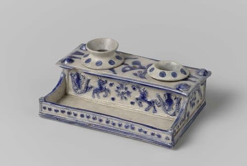 Ink stand with horses by anonymous